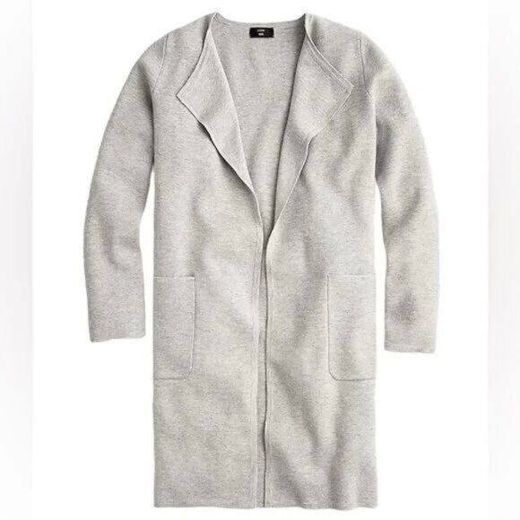 J. Crew Juliette Collarless Sweater-Blazer Heather Gray Open Front Cardigan SzXS - Picture 1 of 10